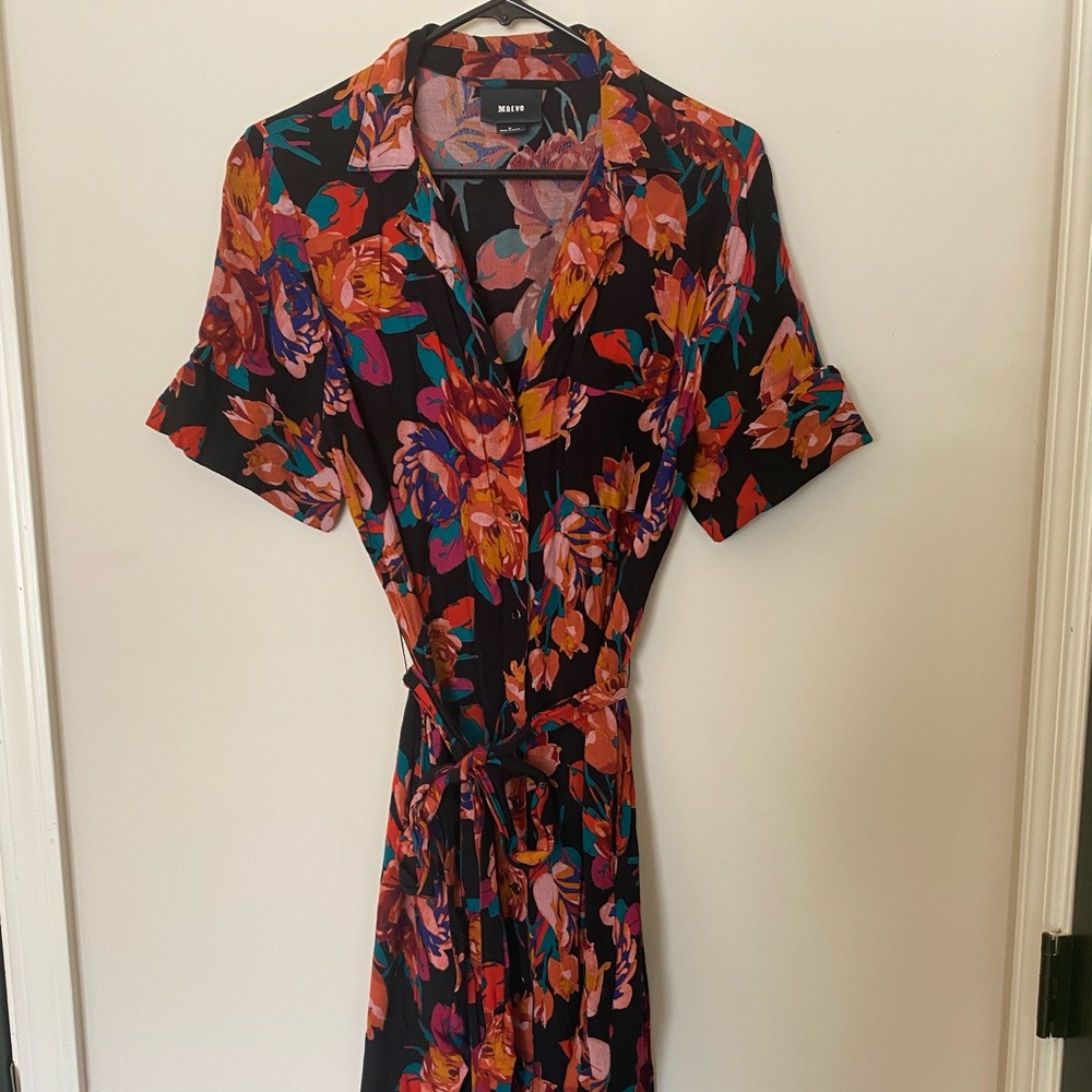 Maeve floral shirt dress M